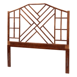 Baxton Studio Hayes Wood Writing Desk - Mid-Century Modern Oval Desk with Locking Drawer and Sliding Tambour Doors for Office or Home